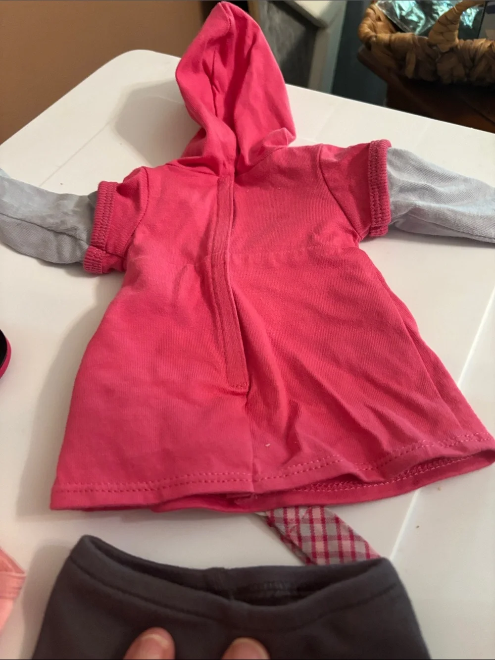 American Girl Pink Star Hoodie and Gray pants Doll Outfit